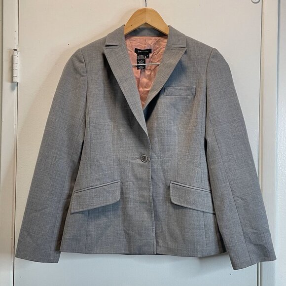 BCBGMaxAzria Jackets & Blazers - BCBGMaxazria Womens Blazer / Jacket Size 4 Gray Speckled Long Sleeve